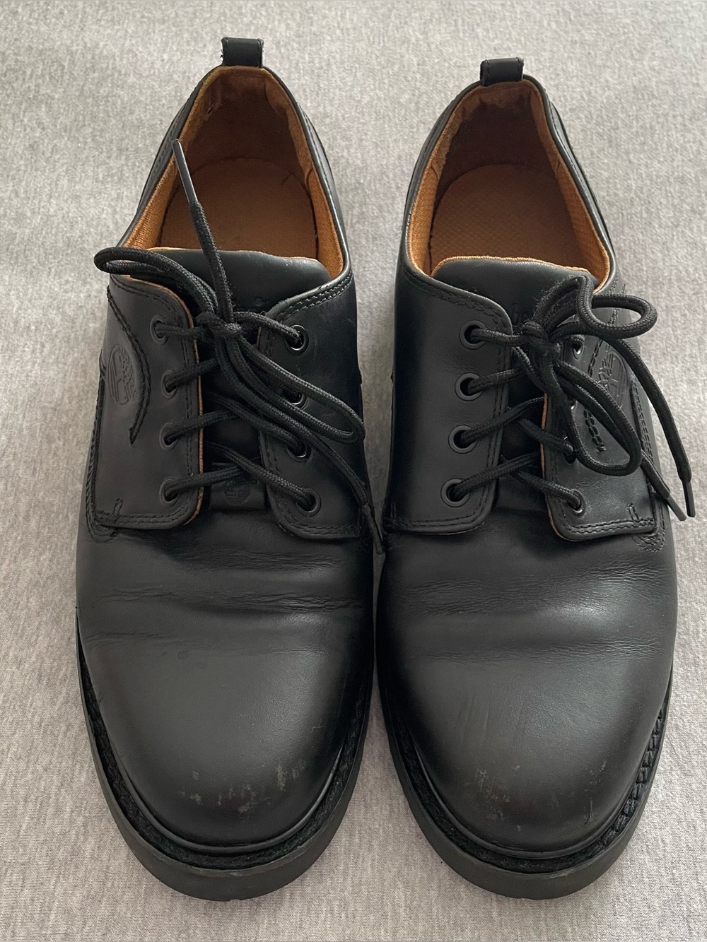 Timberland Men's Size 11 Black Leather Lace-Up Waterproof Shoes READ